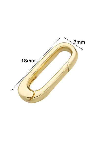 Choice قطعتان من مشابك بيضاوية مطلية بالذهب عيار 14 قيراطًا، مقاس 7 × 18 مم، ...