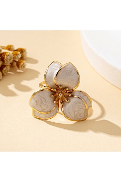 Choice خاتم نسائي مفتوح أبيض اللون مزين بالزهور بألوان متنوعة للاختيار من بين...