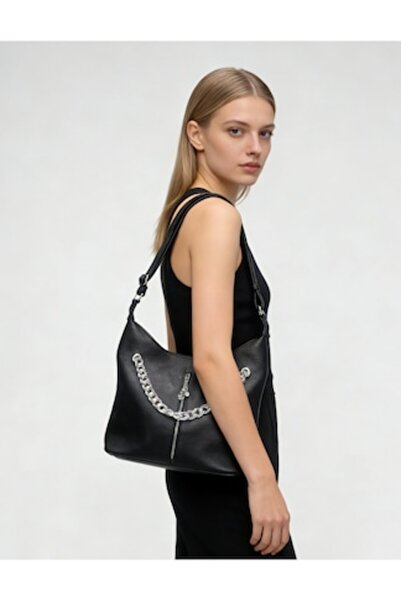 OEM Retro Shoulder Bag with Black and Silver Chain