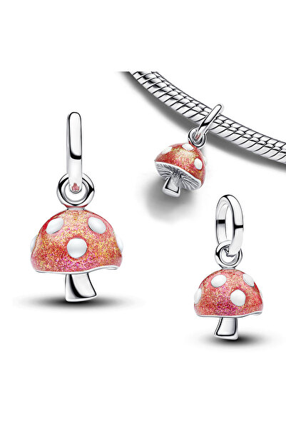 Choice AMC7328 خرزة فضية عيار 925 على شكل قلب، ختم، فطر، جوهرة، زهرة، ساعة رم...