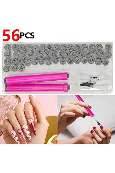 Choice مجموعة أقلام ختم فن الأظافر 56 قطعة (44/56 قطعة)، تحتوي على 36/48 نوعً...