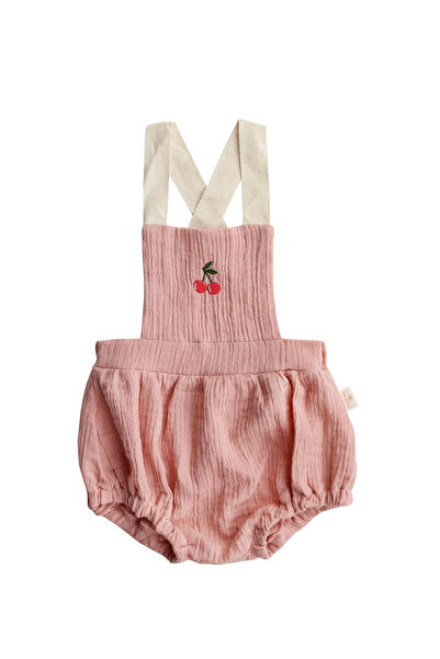 Miela Kids Cherry Embroidered Muslin Baby Salopet