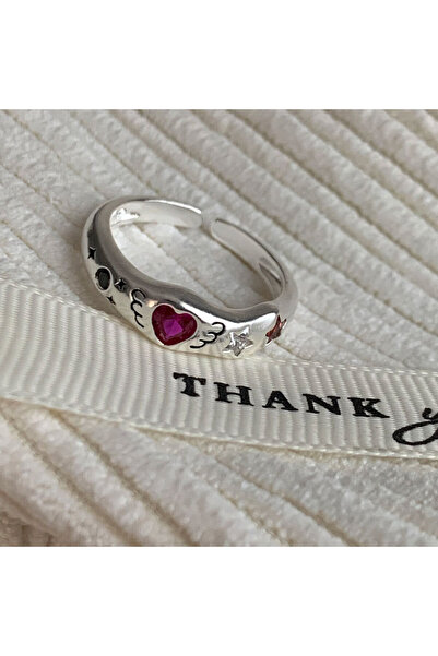 Choice ZA4533-1 خاتم عصري قابل للتعديل بتصميم قلب ونجمة خماسية وهندسة زركونيا...