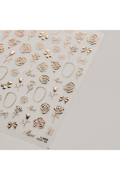 NAILFYOU TO3432MGJ ملصق فن الأظافر ثلاثي الأبعاد على شكل زهرة وردة يابانية، ب...