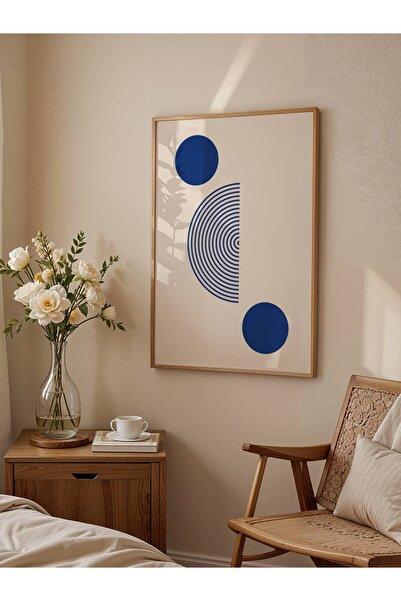 fuart.co Eksen Mavi Bohem Poster, Modern Poster, Duvar Posteri, Çerçevesiz Po...