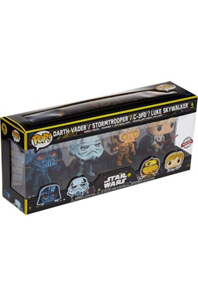 Funko POP! Movies: Star Wars 63198- Darth Vader, Stormtrooper, C-3PO, Luke Sk...