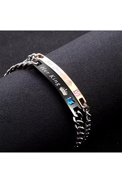 Choice Queen-KING 2 Style His Queen Her King Black Rose Gold Color Women's Ma...