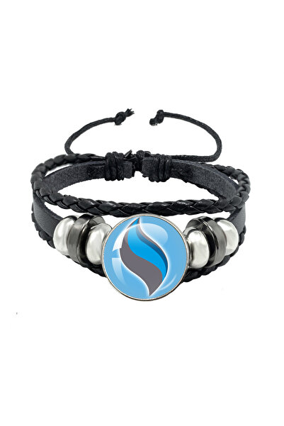 Choice سوار B256-3 من جلد المنسوج بتقنية سناب ويف، مزين بزجاج كابون، قابل للت...