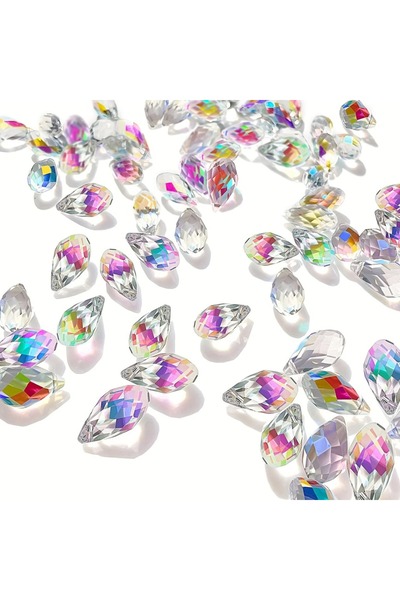Choice 30 قطعة من خرز الكريستال الشفاف على شكل دمعة، مقاس 8 × 12 مم، لون AB، ...