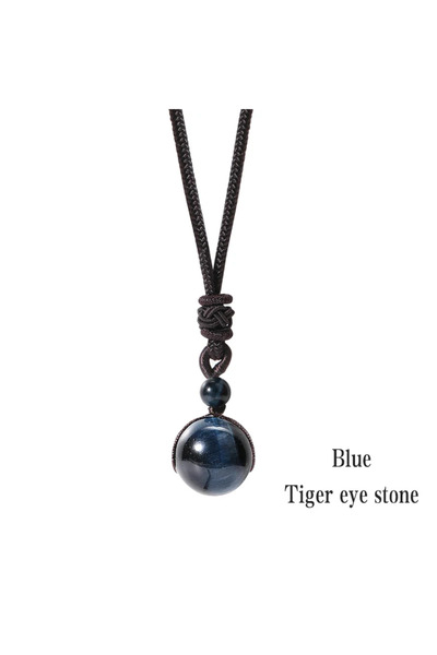 Choice blue tiger eye Black Obsidian Tiger Eyes Stone Women Men Necklaces wit...