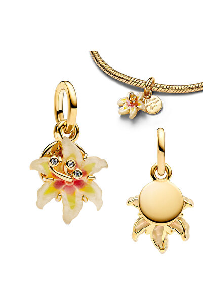 Choice AMC7276 Flower Moon Blossom Pendant Charms 925 Sterling Silver Glow Gh...