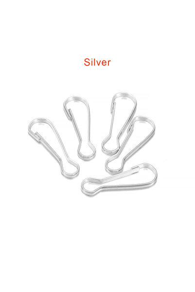 Choice مشابك تثبيت معدنية فضية اللون، 7.5 × 22 مم، 100 قطعة/مجموعة، لربط حبل ...