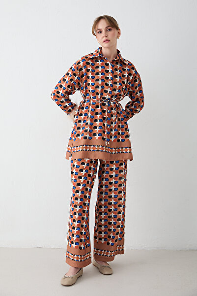 Melike Tatar Feather Patterned Suit 32-2624