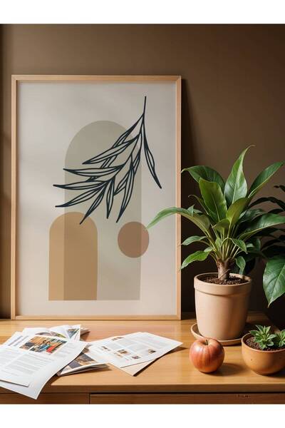 fuart.co Yeşil Dallar Bohem Poster, Modern Poster, Duvar Posteri, Çerçevesiz ...