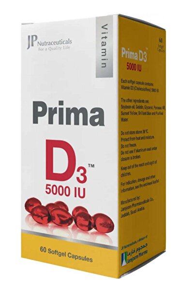 JP Nutraceuticals JP Prima D3 5000 IU 60 Capsules