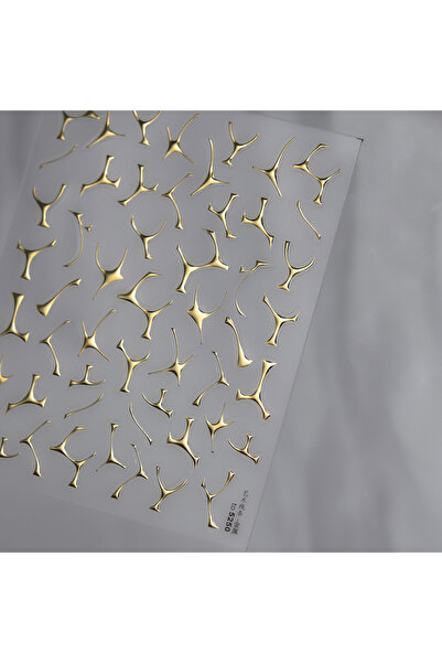 Choice قطعة واحدة من ملصقات الأظافر المعدنية الفاخرة باللونين الذهبي والفضي، ...