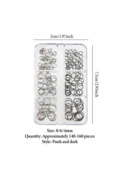 Choice مقاس واحد ♥ خاتم دائري مثقب بستة مربعات، إكسسوار فني للأظافر، خاتم معد...