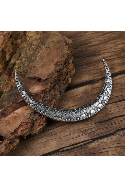 Choice Silvery Retro Viking Forest Crescent Hair Accessory Women's Hairpin Sc...