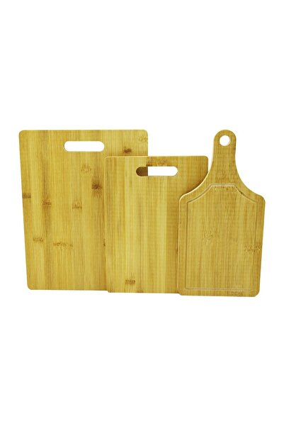 VANCH 3 Piece Set Wooden Bamboo Cutting Board 16X22 - 20X28 - 25X33Cm (5264)