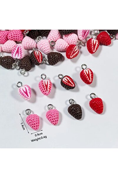 Choice ١٠ قطع متنوعة، ١٠ قطع من قلادات الفراولة الصغيرة اللطيفة المصنوعة من ا...