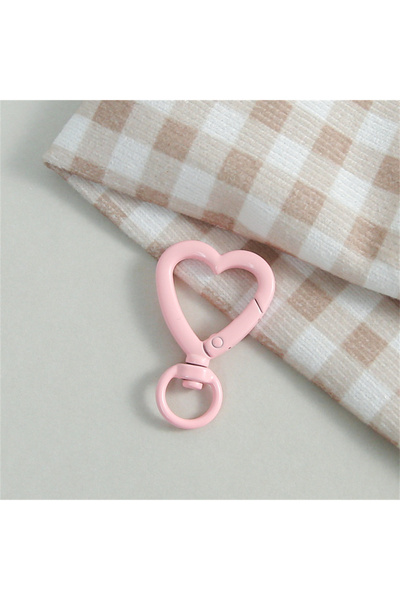 Choice مجموعة من 5 قطع من مشابك معدنية وردية اللون على شكل قلب، مزودة بمشبك د...