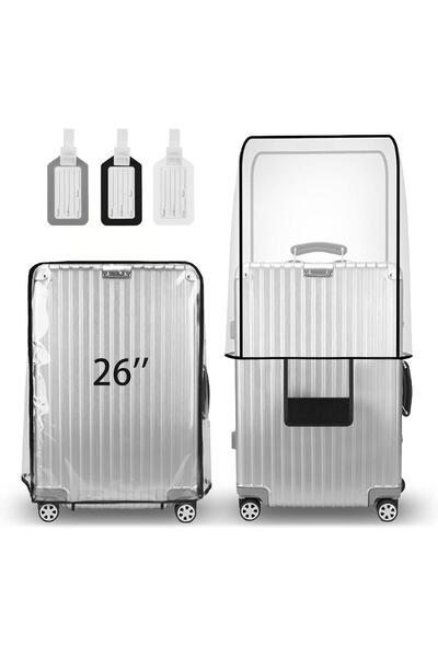 Arabest غطاء شفاف لحقيبة سفر مقاس 26 بوصة، واقي متين مقاوم للماء مصنوع من ماد...