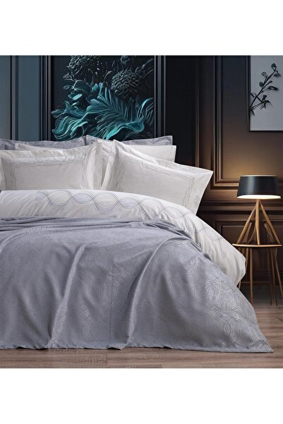 Bella Home Aren 7 Parça Gelin & Çeyiz Seti – %100 Pamuk - Orijinal Kutulu - Gri