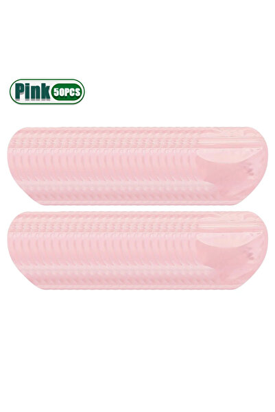 Choice حقيبة تخزين مجوهرات على شكل قلب من مادة PVC، لون وردي - 50 قطعة، حقيبة...