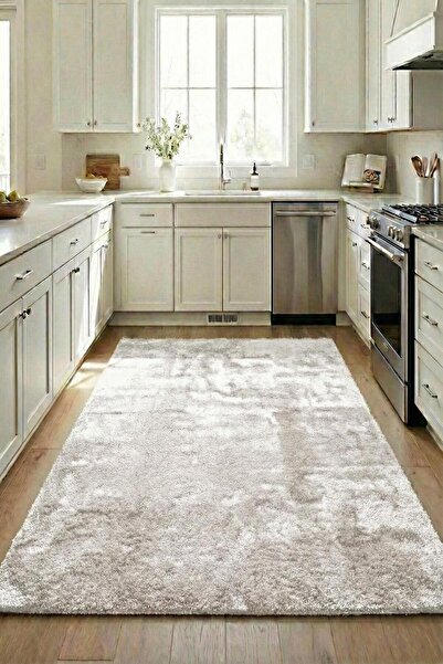 Evrimax Premium Yıkanabilir Leke Tutmaz Pelus Krem Mutfak Halısı Özel Seri Ka...