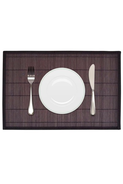 vidaxl 6 Bamboo Placemats 30 x 45 cm Dark Brown