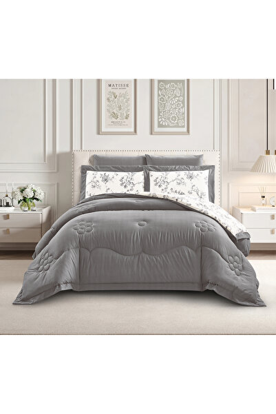 Doona 6Pcs King Comforter Set – Fits 200×200cm Bed Reversible Printed with So...