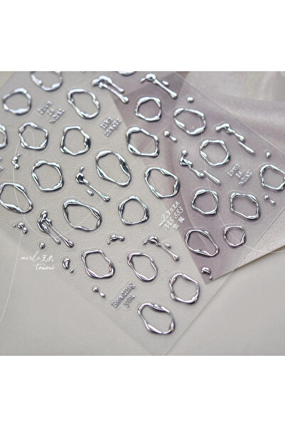 Choice قطعة واحدة من ملصقات الأظافر المعدنية الفاخرة باللونين الذهبي والفضي، ...