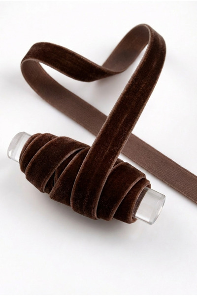 ZEYMERADE Bitter Brown Velvet Ribbon 1cm 5m, Bride, Groom, Bohça, Engagement,...