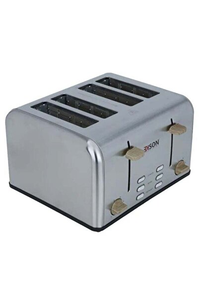 Edison Electric Toaster, 4 Slices, 1600 Watt - Silver