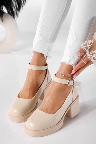 Zaira Дамски бежови ежедневни обувки от екокожа Troya #24226