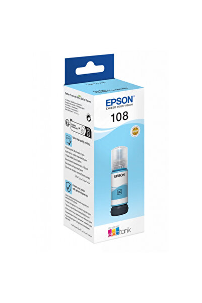 EPSON Оригинално мастило 108 EcoTank, светлоциан, 70 мл