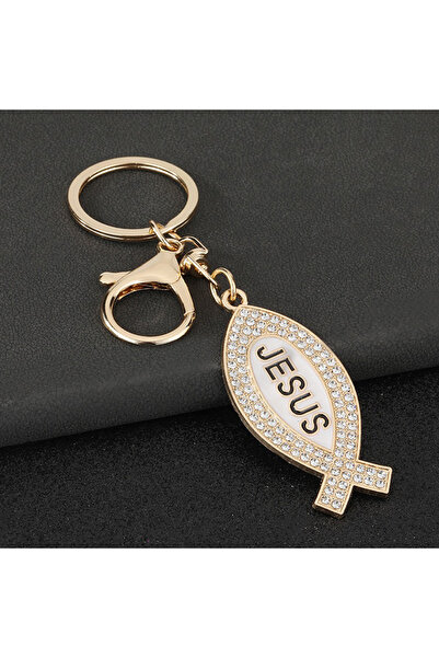Choice gold color New Luxury Jesus Symbol Culture Keychain 3 Colors Crystal M...