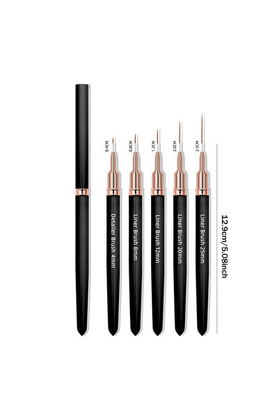 Choice مجموعة واحدة من 5 قطع من فرش رسم الأظافر الدقيقة، قلم مانيكير برأس إبر...