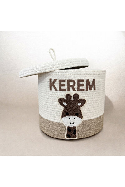 Berçak Home İsim Yazılı Dekoratif Örgü Sepet – 24x22 cm Hasır Sepet