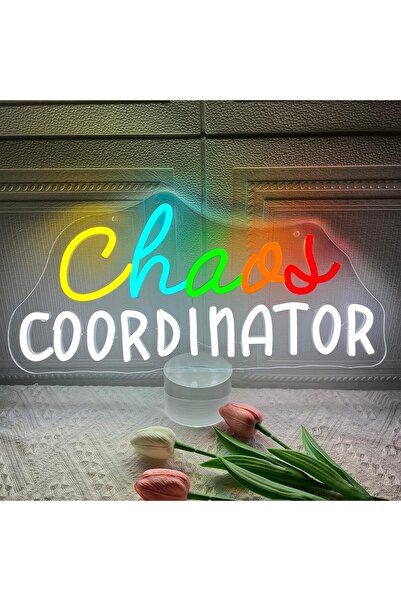 Slasa Chaos Coordinator Acrylic Neon Sign Acrylic Base Multicolor LED 20x43 cm