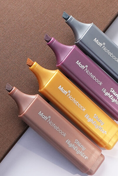Matt Notebook 4'lü Highlighter Metalik Renk Fosforlu Kalem Seti