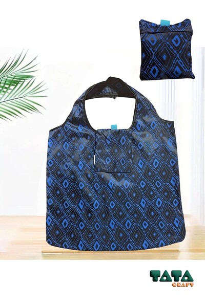 TATA CRAFT Katlanabilir Bez Alışveriş Çantası Polyester Yıkanabilir Omuz Çantası