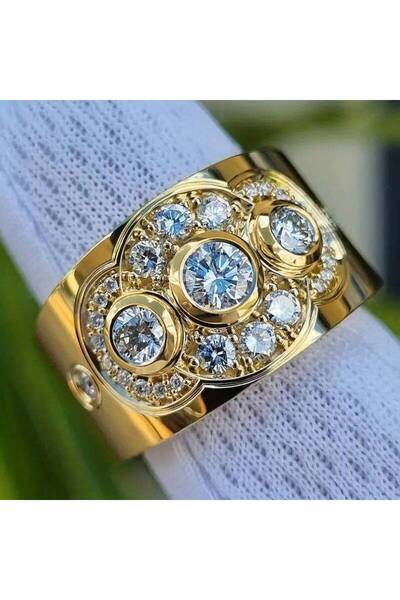 Choice خاتم هويتان الفاخر للنساء، مطلي بالذهب، رقم الموديل 6 T0923، مناسب لحف...