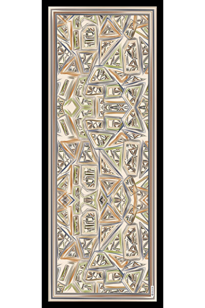 Aker Mavi Geometrik Desenli Soft Touch Şal