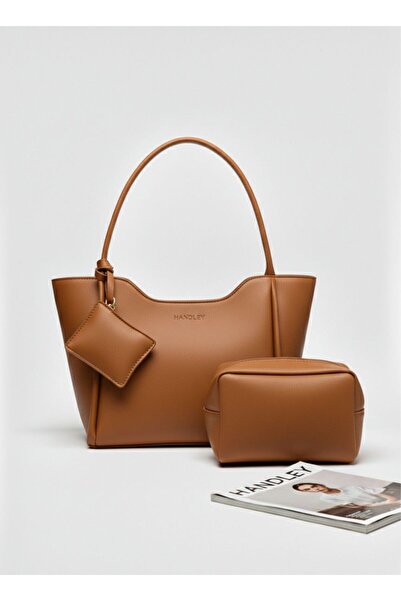 Handley Luxury Women's Shoulder Bag with Wallet and Makeup Bag as a Gift