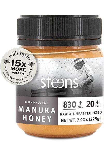 Steens عسل مانوكا - MGO 830+ - نقي وخام 100%، معتمد من UMF 20+ - معبأ ومختوم