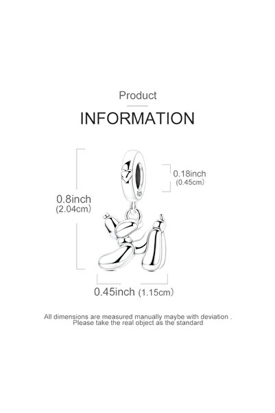 Choice KTC2010 Charm 925 Sterling Silver Colorful Air Balloon Poodle Pendant ...