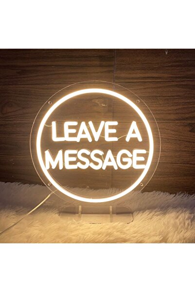 Slasa Leave a Message Acrylic Neon Sign Acrylic Base Warm White LED 33x30 cm