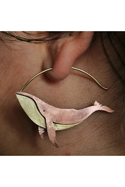 Choice T260 Two Tone Color Whale Shark Fish Hoop Earrings For Women Lovely Ch...