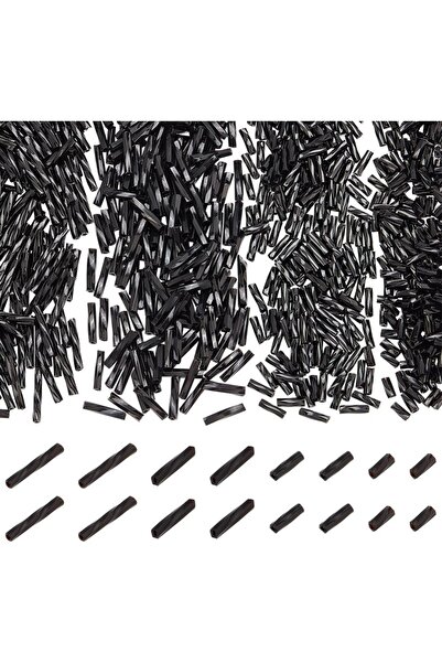 Choice AECH07-05433، 1600 قطعة، 4 أحجام، خرز أسود ملتوي، 5/6/9/12 × 2 مم، خرز...